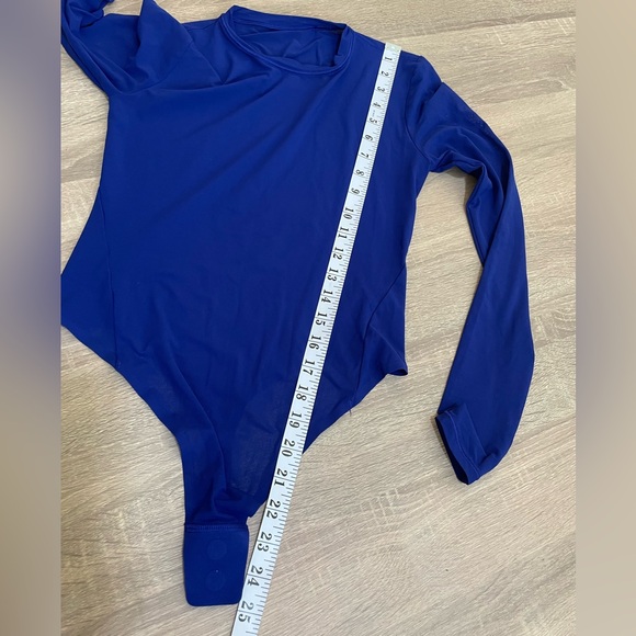 LULULEMON Wundermost Nulu Mesh Long-Sleeve Crewneck Bodysuit - Blue - Picture 10 of 11